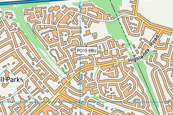 PO15 6BU map - OS VectorMap District (Ordnance Survey)