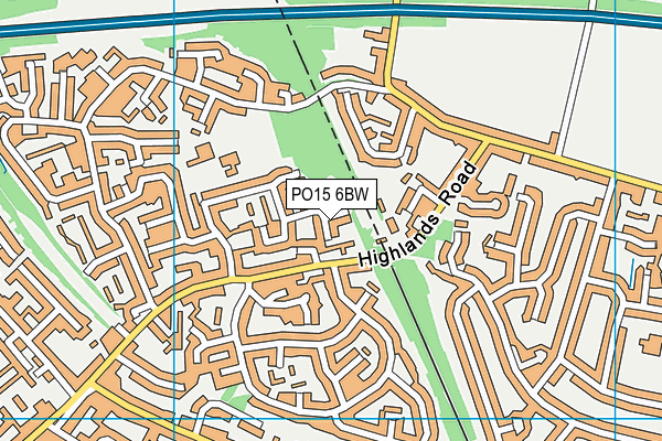 PO15 6BW map - OS VectorMap District (Ordnance Survey)