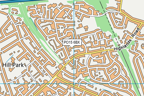 PO15 6BX map - OS VectorMap District (Ordnance Survey)