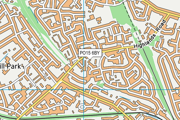 PO15 6BY map - OS VectorMap District (Ordnance Survey)