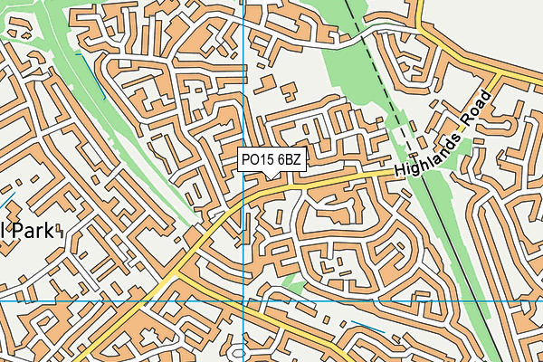 PO15 6BZ map - OS VectorMap District (Ordnance Survey)