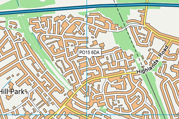 PO15 6DA map - OS VectorMap District (Ordnance Survey)