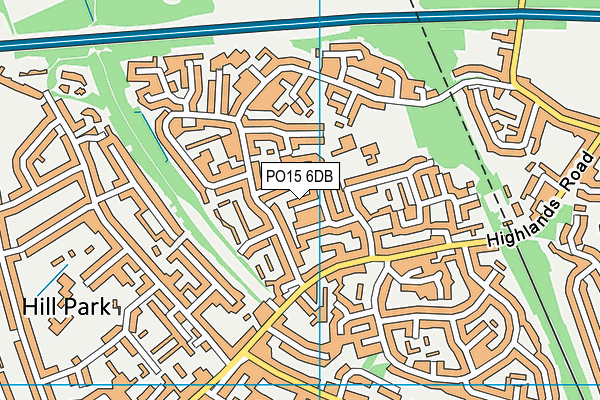 PO15 6DB map - OS VectorMap District (Ordnance Survey)