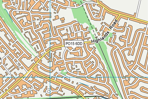 PO15 6DD map - OS VectorMap District (Ordnance Survey)