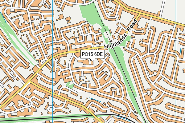 PO15 6DE map - OS VectorMap District (Ordnance Survey)