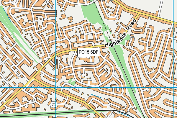 PO15 6DF map - OS VectorMap District (Ordnance Survey)