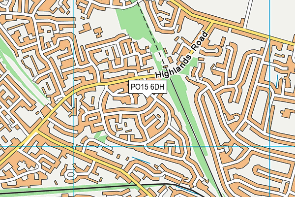 PO15 6DH map - OS VectorMap District (Ordnance Survey)