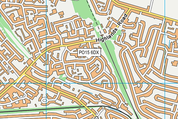 PO15 6DX map - OS VectorMap District (Ordnance Survey)