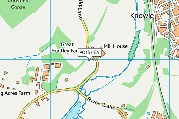 PO15 6EA map - OS VectorMap District (Ordnance Survey)