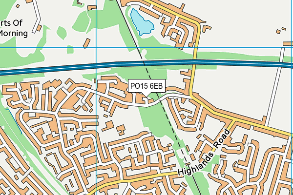 PO15 6EB map - OS VectorMap District (Ordnance Survey)