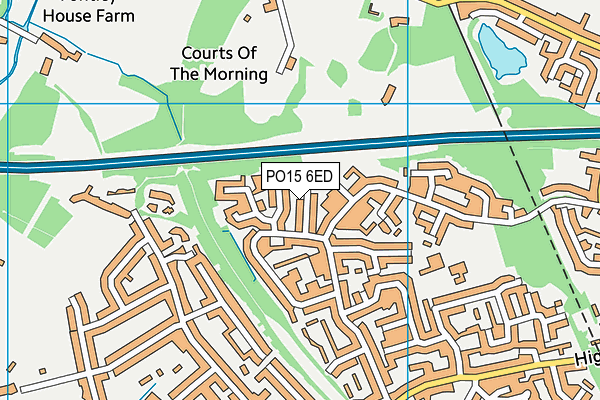 PO15 6ED map - OS VectorMap District (Ordnance Survey)