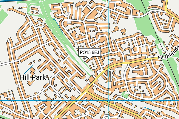 PO15 6EJ map - OS VectorMap District (Ordnance Survey)