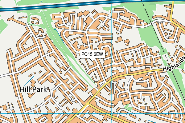 PO15 6EW map - OS VectorMap District (Ordnance Survey)