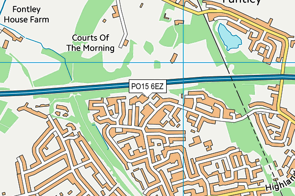 PO15 6EZ map - OS VectorMap District (Ordnance Survey)