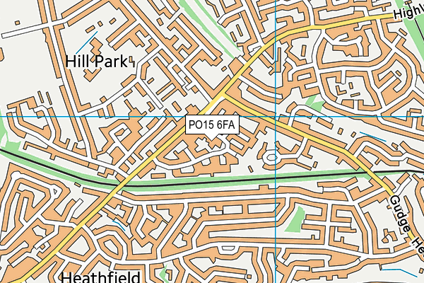 PO15 6FA map - OS VectorMap District (Ordnance Survey)