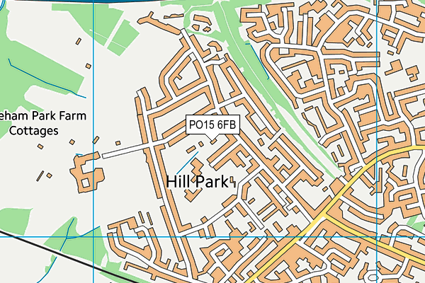 PO15 6FB map - OS VectorMap District (Ordnance Survey)