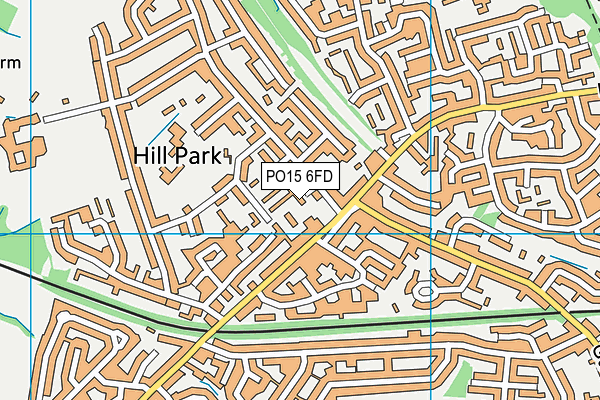 PO15 6FD map - OS VectorMap District (Ordnance Survey)