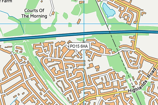 PO15 6HA map - OS VectorMap District (Ordnance Survey)