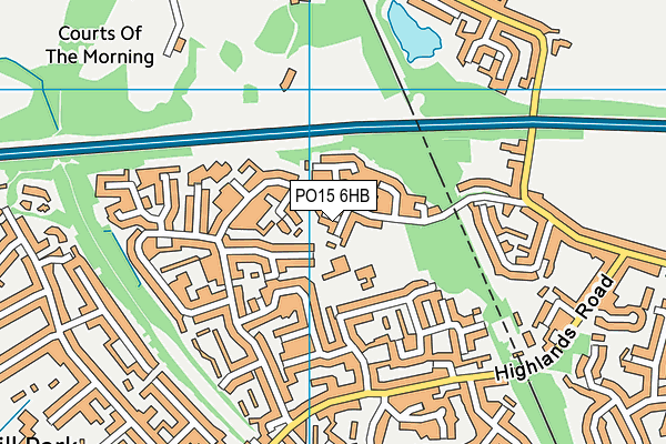 PO15 6HB map - OS VectorMap District (Ordnance Survey)