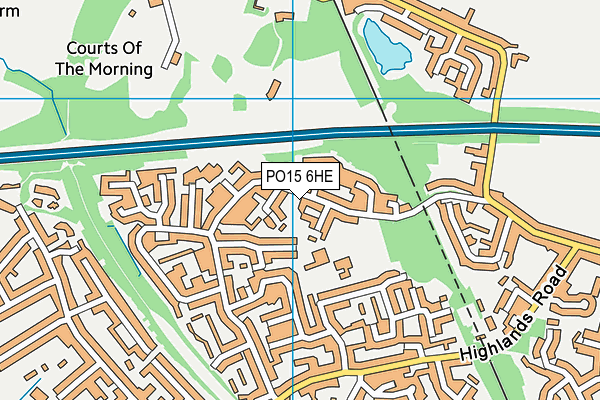PO15 6HE map - OS VectorMap District (Ordnance Survey)