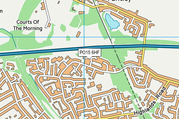 PO15 6HF map - OS VectorMap District (Ordnance Survey)