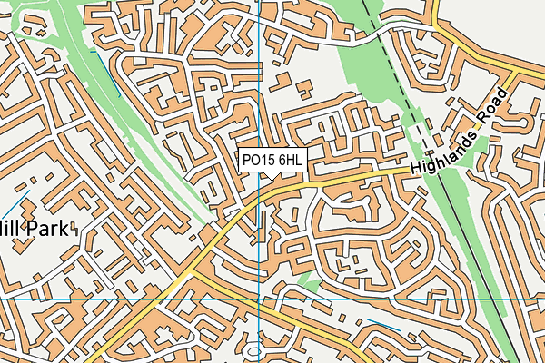 PO15 6HL map - OS VectorMap District (Ordnance Survey)