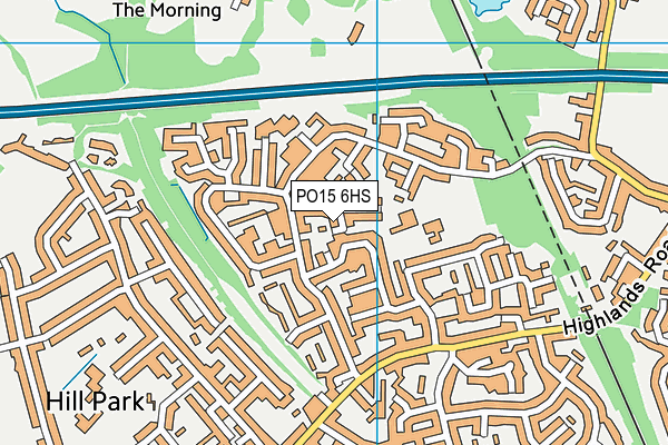 PO15 6HS map - OS VectorMap District (Ordnance Survey)