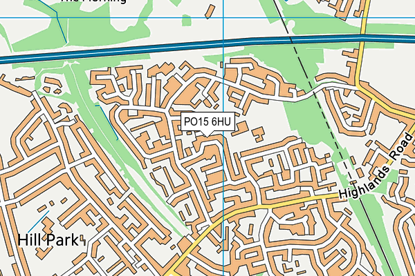 PO15 6HU map - OS VectorMap District (Ordnance Survey)