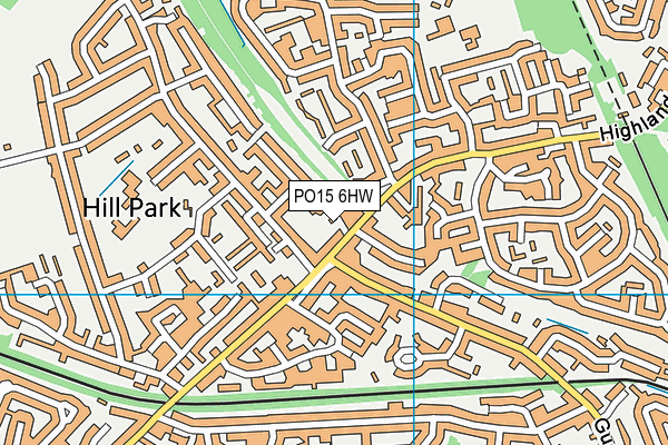 PO15 6HW map - OS VectorMap District (Ordnance Survey)