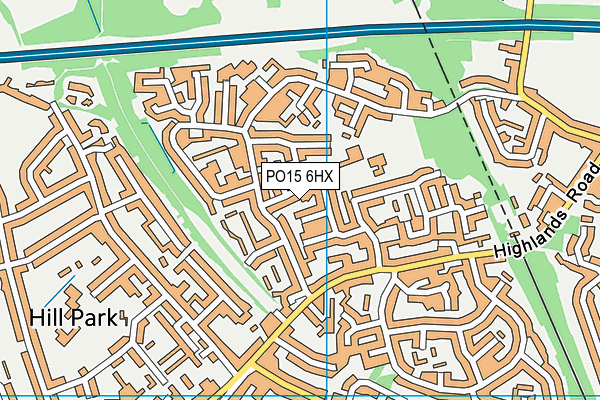 PO15 6HX map - OS VectorMap District (Ordnance Survey)