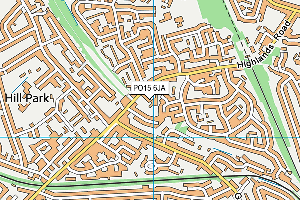 PO15 6JA map - OS VectorMap District (Ordnance Survey)