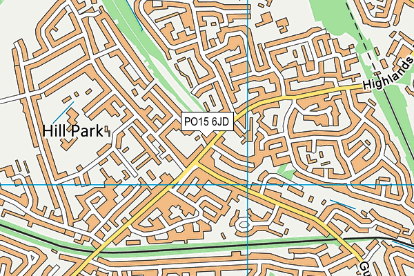 PO15 6JD map - OS VectorMap District (Ordnance Survey)