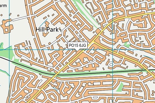 PO15 6JG map - OS VectorMap District (Ordnance Survey)