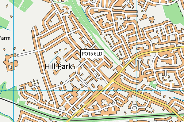 PO15 6LD map - OS VectorMap District (Ordnance Survey)