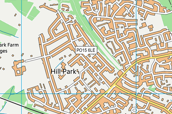 PO15 6LE map - OS VectorMap District (Ordnance Survey)