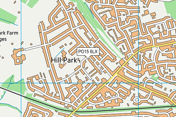 PO15 6LX map - OS VectorMap District (Ordnance Survey)