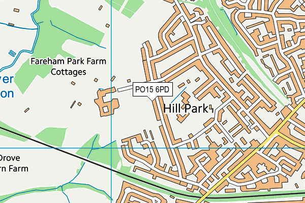 PO15 6PD map - OS VectorMap District (Ordnance Survey)