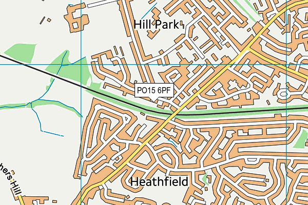 PO15 6PF map - OS VectorMap District (Ordnance Survey)