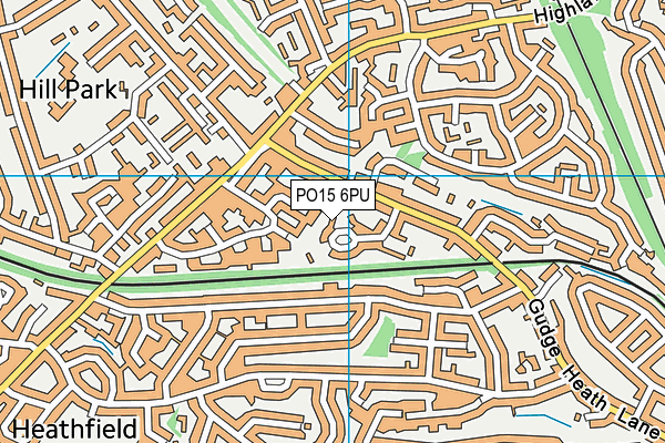 PO15 6PU map - OS VectorMap District (Ordnance Survey)