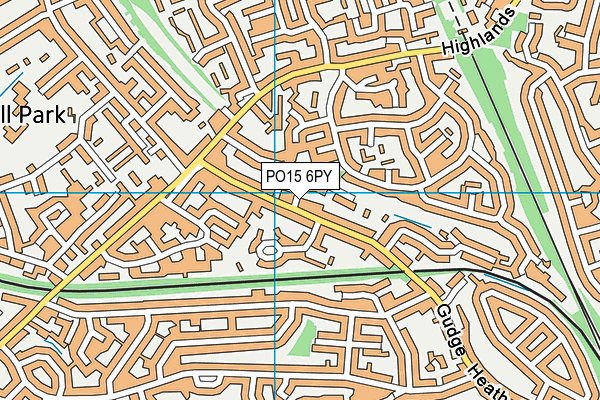 PO15 6PY map - OS VectorMap District (Ordnance Survey)