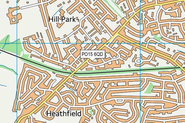 PO15 6QD map - OS VectorMap District (Ordnance Survey)