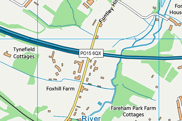 PO15 6QX map - OS VectorMap District (Ordnance Survey)