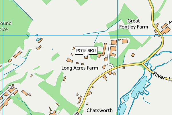 PO15 6RU map - OS VectorMap District (Ordnance Survey)