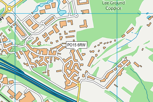PO15 6RW map - OS VectorMap District (Ordnance Survey)
