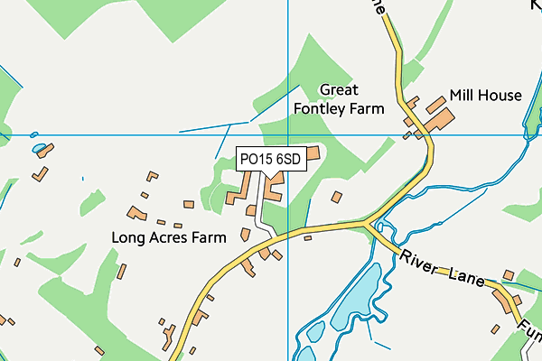 PO15 6SD map - OS VectorMap District (Ordnance Survey)