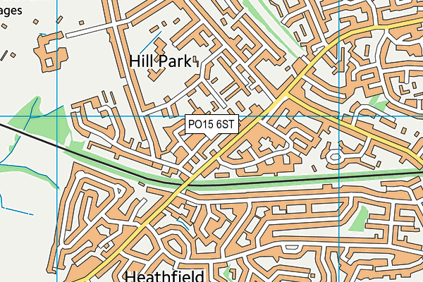 PO15 6ST map - OS VectorMap District (Ordnance Survey)