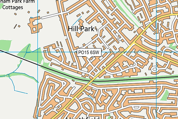 PO15 6SW map - OS VectorMap District (Ordnance Survey)