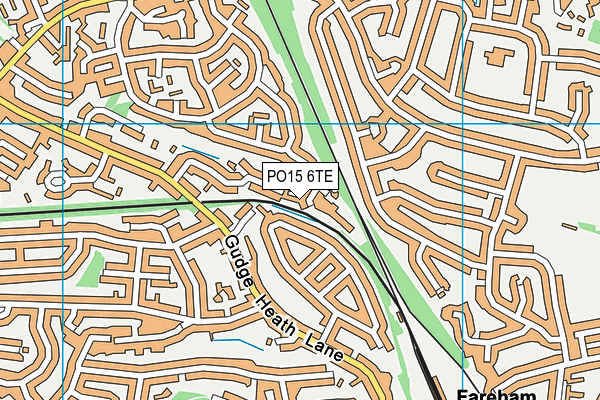 PO15 6TE map - OS VectorMap District (Ordnance Survey)