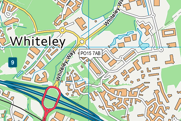 PO15 7AB map - OS VectorMap District (Ordnance Survey)