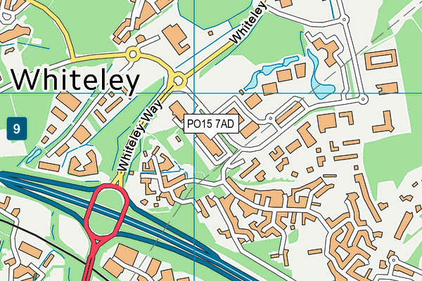 PO15 7AD map - OS VectorMap District (Ordnance Survey)